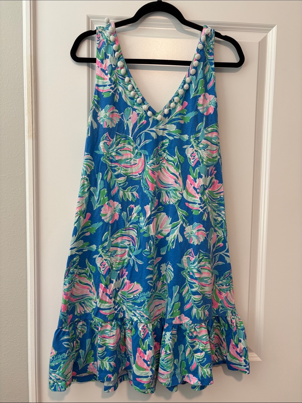 Lilly Pulitzer Camilla Swing Dress in Blue Flare Fancy Fins print size XL